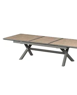 Stolčeky DEOKORK Hliníkový stôl VERONA 250/330 cm (šedo-hnedý/medová)