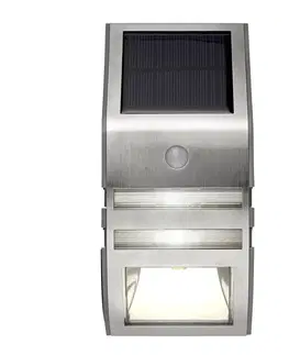 Solárne svetlá so senzorom pohybu STAR TRADING Solárne nástenné LED svietidlo Wally, BWM