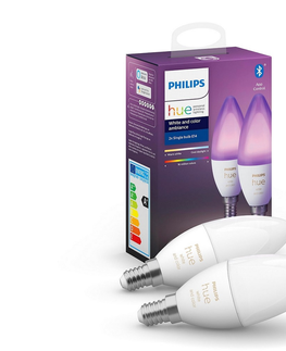 LED osvetlenie Philips SADA 2x LED Stmievateľná žiarovka Philips Hue WHITE AND COLOR E14/5,3W/230V 