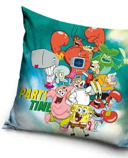 Obliečky Carbotex Obliečka na vankúšik Sponge Bob Party Time, 40 x 40 cm