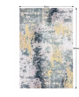 Koberce a koberčeky KONDELA Marion Typ 1 koberec 80x200 cm sivá / žltá