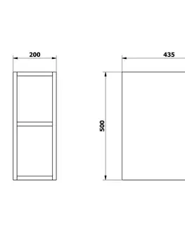 Kúpeľňa SAPHO - ODETTA skrinka spodná policová 20x50x43,5cm, borovica rustik DT200-1616