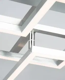 Stropné svietidlá Briloner LED svetlo Frame step-dim chróm–hliník 76 x 37 cm