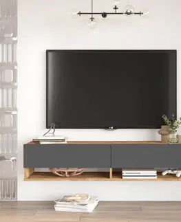 TV stolíky závesný TV stolík FREY 11, farba borovica + antracit