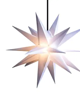 Vianočné svetelné hviezdy STERNTALER LED hviezda do exteriéru, 18-cípa, biela, Ø 55 cm