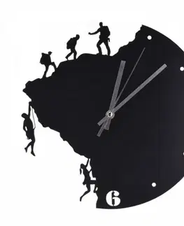 Hodiny Kinekus Nástenné hodiny dizajn HOROLEZCI, priemer 30 cm, čierne
