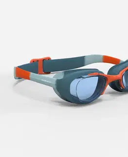 plávanie Detské plavecké okuliare XBASE číre sklá zeleno-oranžové