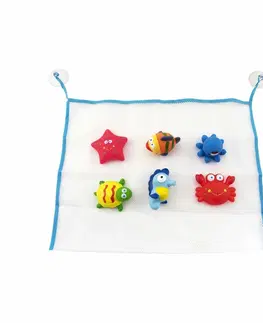 Hračky Teddis Sada gumových zvieratiek do vane, 6 ks, vo vrecku