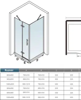Sprchovacie kúty H K - Sprchovací kút MELODY F5 76x80 cm s jednokrídlovými dverami s pevnou stenou, (dvere 76cm / bočná stena 80cm) SE-MELODYF57680