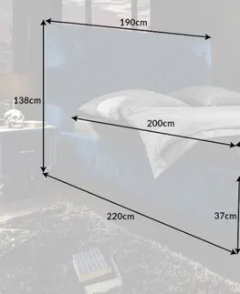 Postele LuxD Dizajnová posteľ Laney 160x200 cm tmavomodrý zamat