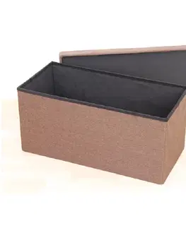Taburetky KONDELA Orelia skladacia taburetka s úložným priestorom hnedá