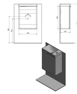 Kúpeľňa SAPHO - LATUS X umývadlová skrinka 39,4x50x22cm, dub Alabama LT110-2222