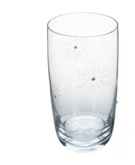 Poháre TEMPO-KONDELA SNOWFLAKE DRINK, poháre na vodu, set 4 ks, s kryštálmi, 460 ml