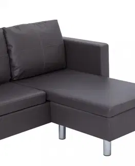Pohovky a gauče Rohová sedačka ekokoža Dekorhome Čierna