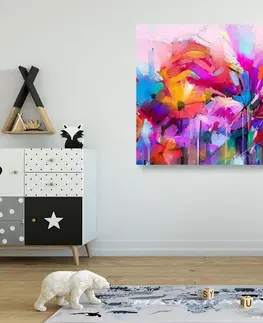 Abstraktné obrazy Obraz abstraktné farebné kvety
