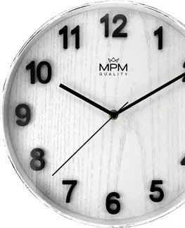 Hodiny Nástenné hodiny MPM Beta E01.4051.00, biele 30,5 cm
