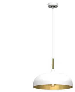Svietidlá  Luster na lanku LINCOLN 1xE27/60W/230V pr. 35 cm biela 