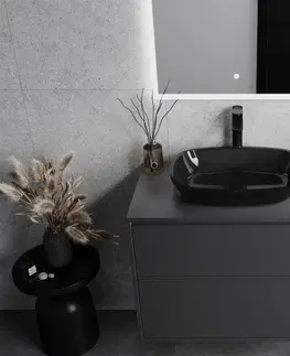 Kúpeľňa MEXEN - Araks sklenené umývadlo 54x39 cm, čierna 24155470