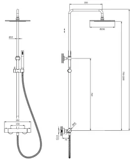 Sprchy a sprchové panely OMNIRES - Y termostatický sprchový stĺp staro meď /CPB/ Y1244SUCPB
