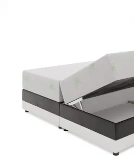 Manželské postele GUSTO čalúnená posteľ 160 sivá/čierna