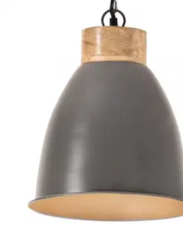 Osvetlenie Závesná lampa sivá / mangovníkové drevo Dekorhome 23 cm