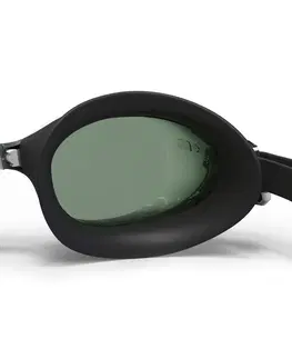 plávanie Plavecké okuliare BFIT dymové sklá jednotná veľkosť čierno-biele
