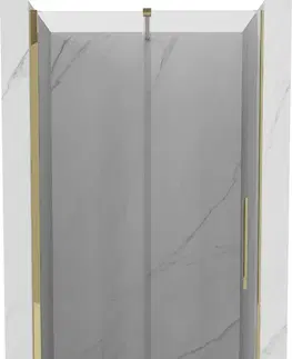 Sprchovacie kúty MEXEN/S - Velár posuvné sprchové dvere 110, transparent, zlatá 871-110-000-01-50