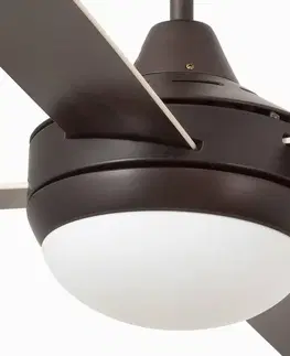 Stropné ventilátory so svetlom FARO BARCELONA Stropný ventilátor Icaria L so svetlohnedou/mahagónovou farbou