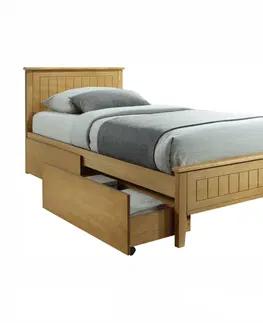 Postele KONDELA Midea jednolôžková posteľ s roštom dub