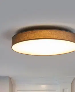 Stropné svietidlá Lindby Látkové stropné LED svietidlo Saira 50 cm sivé