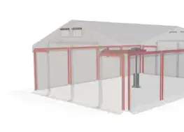 Záhrada Skladový stan 5x10x2,5m strecha PVC 560g/m2 boky PVC 500g/m2 konštrukcie ZIMA PLUS Bílá Šedá Bílá