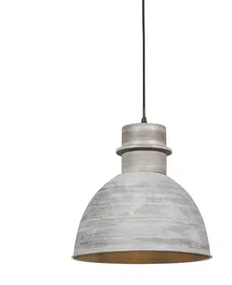 Zavesne lampy Sada 2 vidieckych závesných lámp šedej farby - Dory