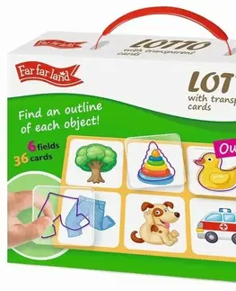 Hračky náučné a vedecké spoločenské hry FAR FAR LAND - Far far land Lotto s transparentnými kartami Obrysy