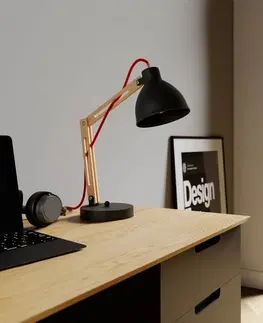 Stolové lampy na písací stôl Lamkur Stolná lampa Skansen, nastaviteľná, čierna