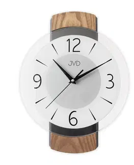 Hodiny Drevené sklenené tiché hodiny JVD NS22018/78, 35cm