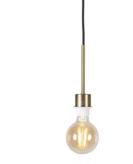 Zavesne lampy Moderné závesné svietidlo bronzové s čiernym káblom - Combi 1