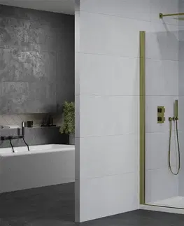 Vane MEXEN/S - Pretoria otváracia sprchovací kút 80x70, sklo transparent, zlatá + vanička 852-080-070-50-00-4010