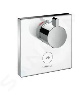 Kúpeľňa HANSGROHE - Shower Select Glass Highflow termostat pod omietku na 1 spotrebič a jeden dodatočný vývod, biela/chróm 15735400