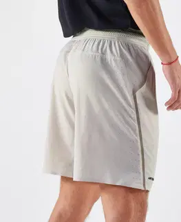 bedminton Pánske tenisové šortky Dry+ priedušné béžové
