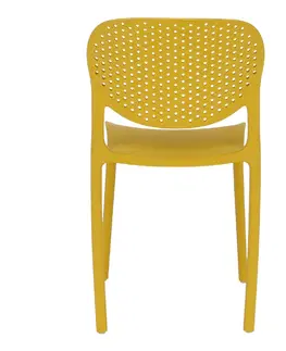 Záhradné stoličky a kreslá Stohovateľná stolička, žltá, FEDRA NEW