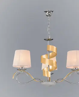 Moderné lampy do obývačky Denis Závesné svietidlo 3x40w E14 Chróm/Zlatá