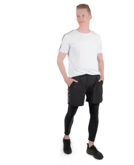 Pánske klasické nohavice Pánske legíny 2v1 inSPORTline Closefit štandardná - čierna - XXL
