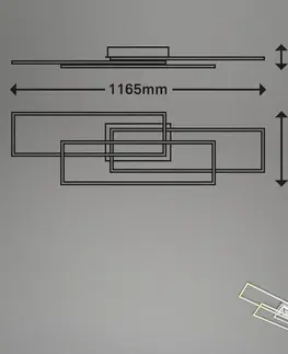 Stropné svietidlá Briloner Stropné LED svetlo Frame, diaľkové, CCT, chróm