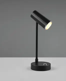 Stolové lampy Reality Leuchten Stolová LED lampa Lenny CCT s batériou, čierna
