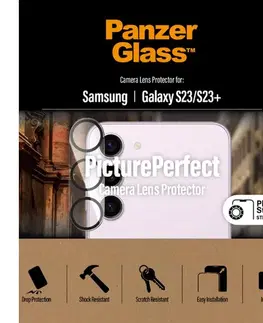 Ochranné fólie pre mobilné telefóny PanzerGlass ochranný kryt objektívu fotoaparátu pre Samsung Galaxy S23, S23 Plus 0439