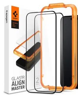 Ochranné fólie pre mobilné telefóny Tvrdené sklo Spigen tR AlignMaster pre Apple iPhone 15 Pro Max, 2 kusy AGL06875