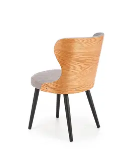 Jedálenské stoličky HALMAR K452 jedálenská stolička sivá / dub prírodný / čierna