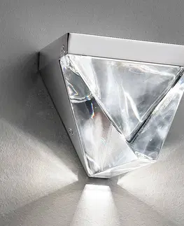 Nástenné svietidlá Fabbian Fabbian Tripla krištáľové nástenné LED hliník