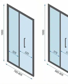 Sprchové dvere REA/S - Sprchový Rapid Fold Gold Dvere: 80 x Sprchová zástena: 90 KPL-09401