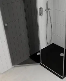 Vane MEXEN/S - Roma sprchovací kút 80x100, grafit, chróm + čierna vanička so sifónom 854-080-100-01-40-4070